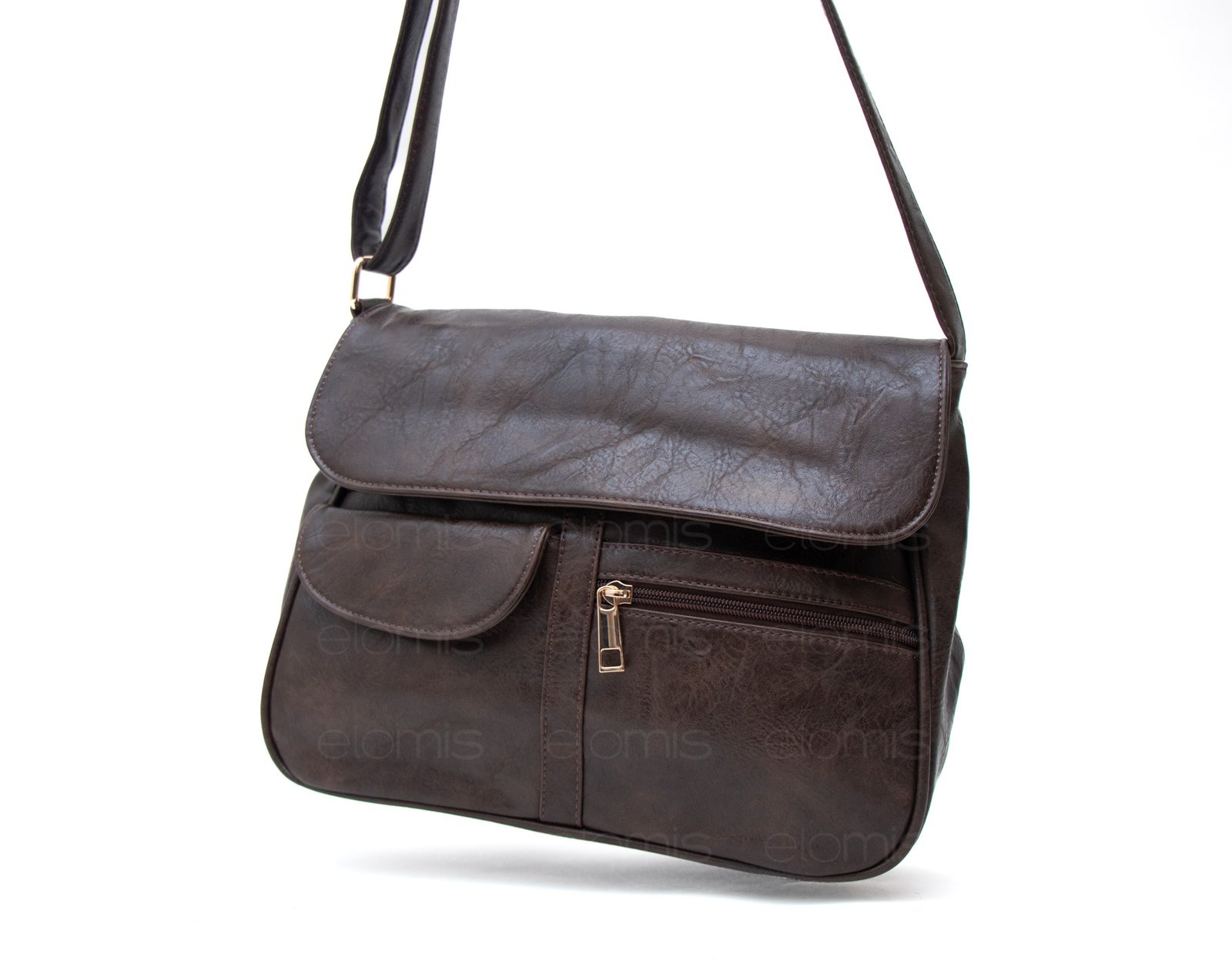 Sac bandoulière à 6 compartiments / Finitions dorées – Image 9