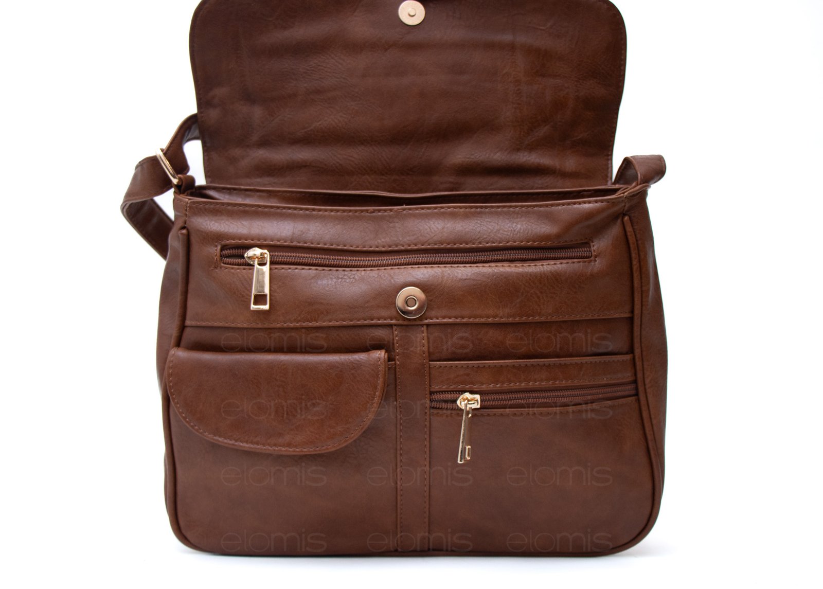 Sac bandoulière à 6 compartiments / Finitions dorées – Image 17