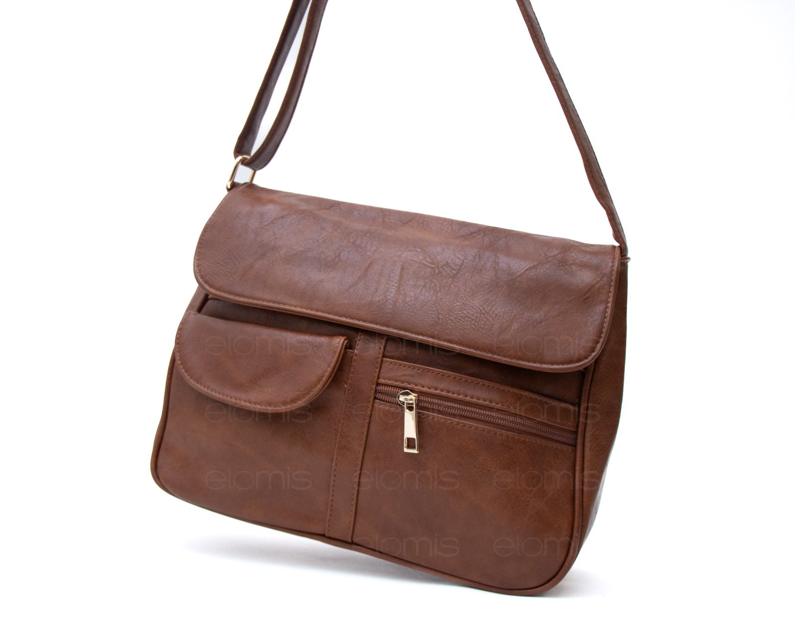 Sac bandoulière à 6 compartiments / Finitions dorées – Image 8