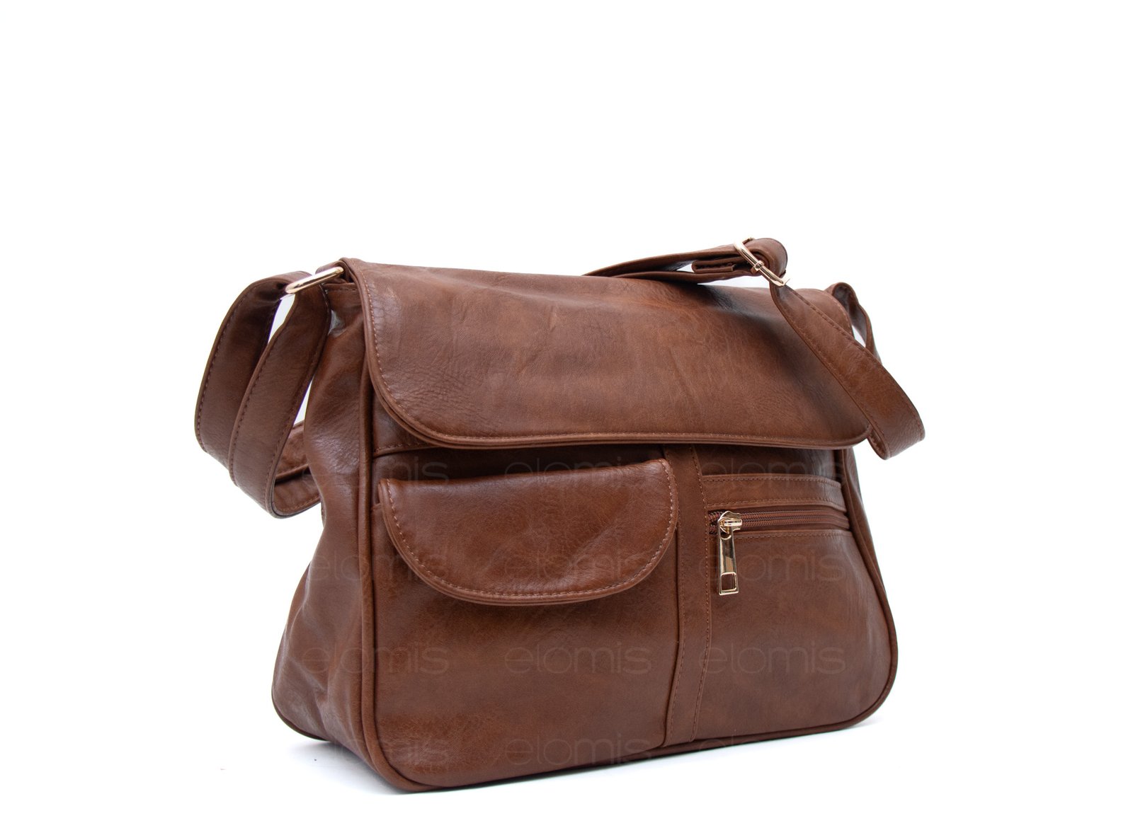 Sac bandoulière à 6 compartiments / Finitions dorées – Image 11