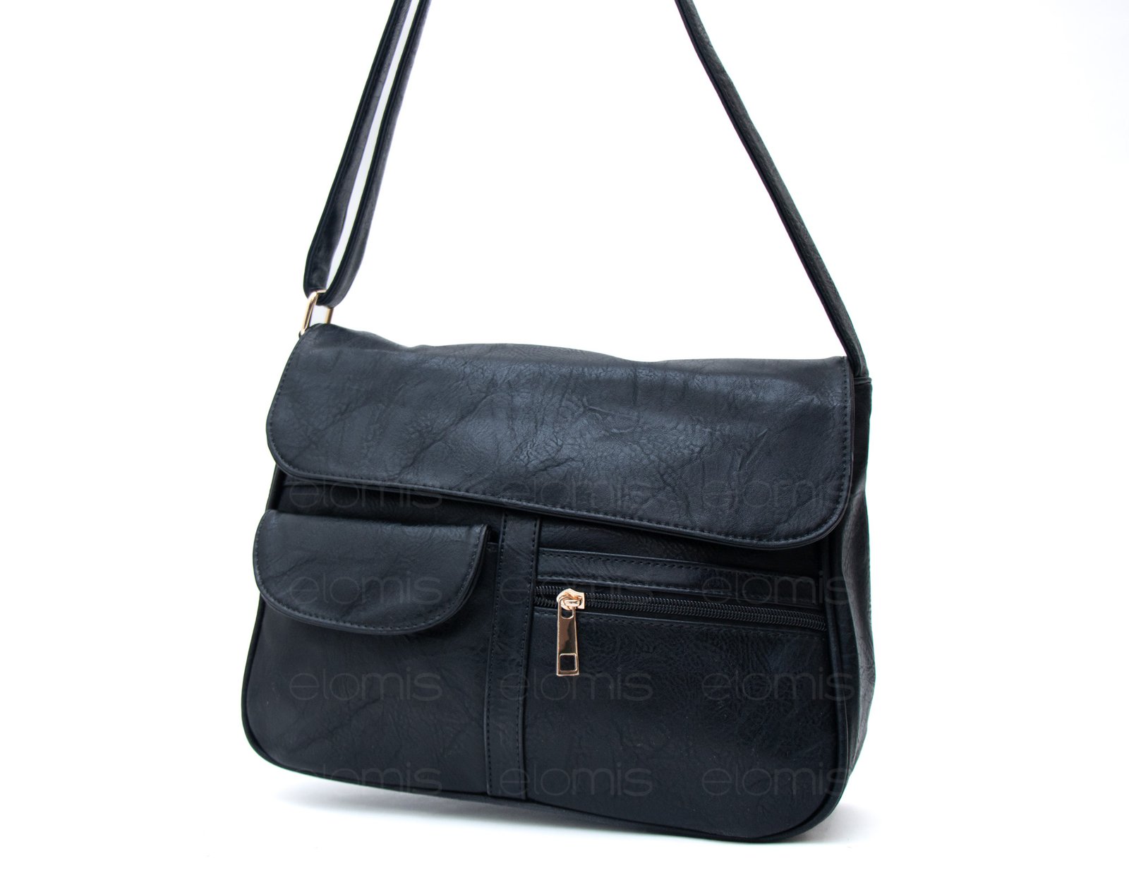 Sac bandoulière à 6 compartiments / Finitions dorées – Image 2