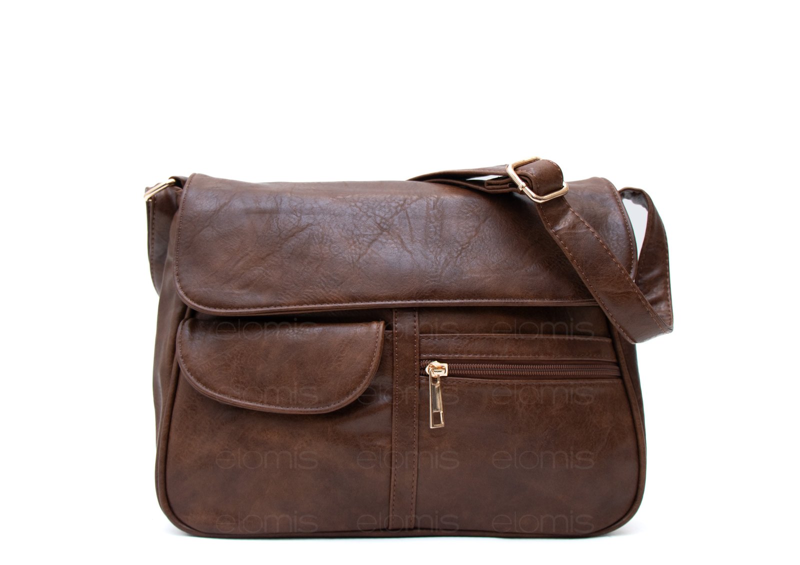 Sac bandoulière à 6 compartiments / Finitions dorées – Image 1