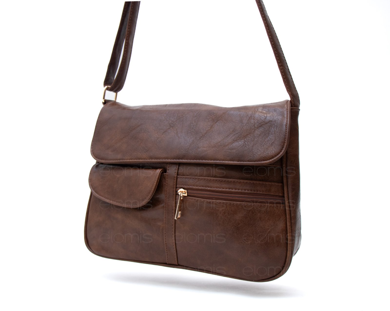 Sac bandoulière à 6 compartiments / Finitions dorées – Image 4