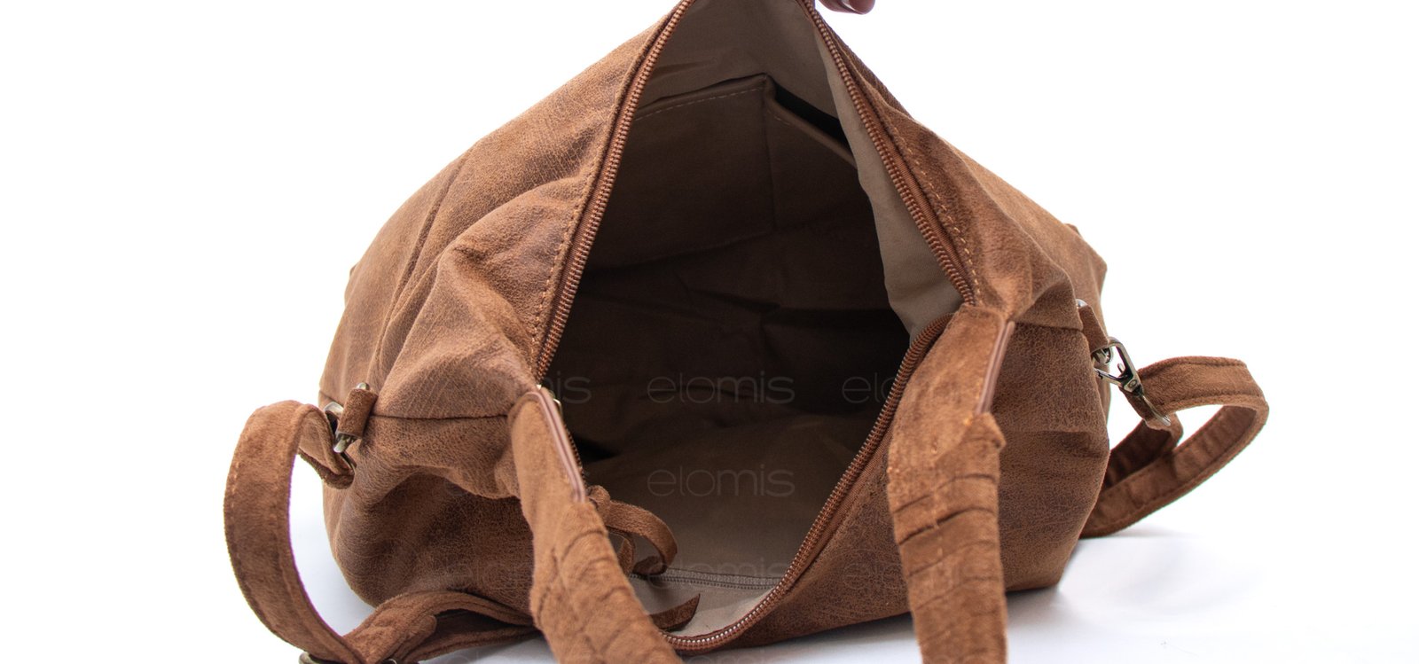 Sac fourre tout lune en daim (moyenne taille) – Image 11