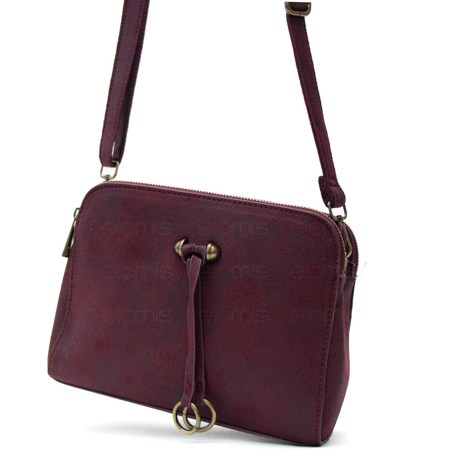 Petit sac bandoulière à 3 compartiments séparés en daim – Image 7
