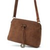 Petit sac bandoulière à 3 compartiments séparés en daim - Thumbnail Image 6