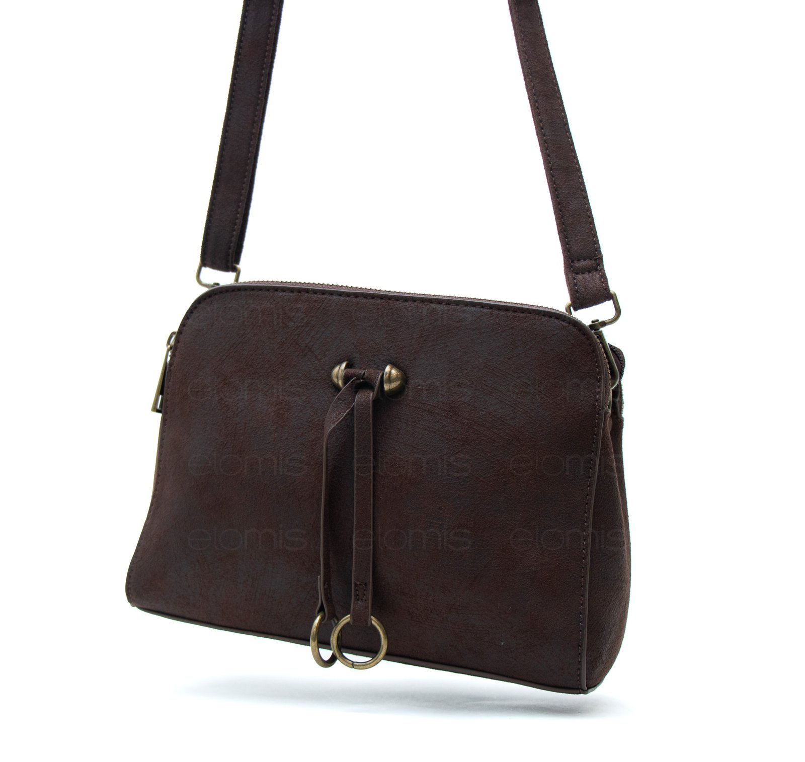 Petit sac bandoulière à 3 compartiments séparés en daim – Image 5