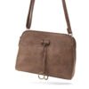 Petit sac bandoulière à 3 compartiments séparés en daim - Thumbnail Image 2