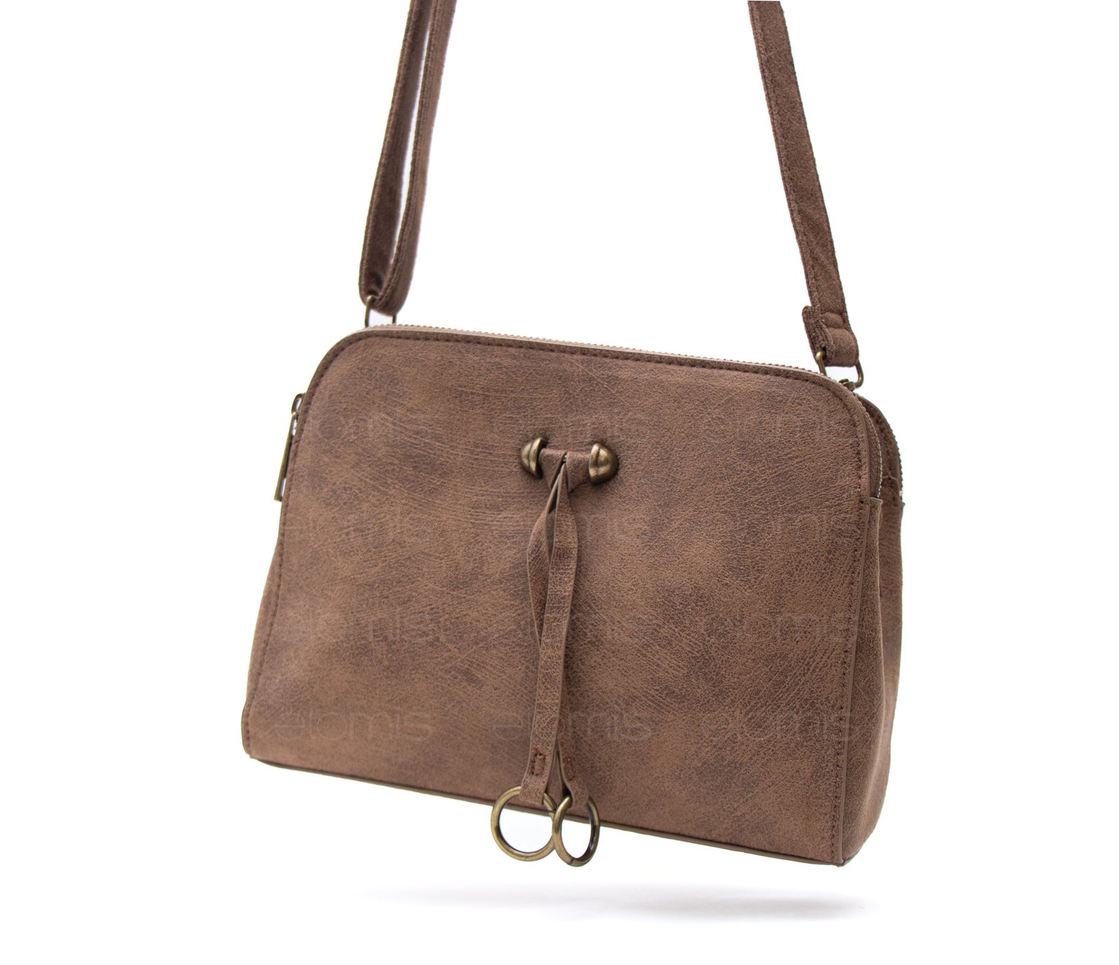 Petit sac bandoulière à 3 compartiments séparés en daim – Image 2
