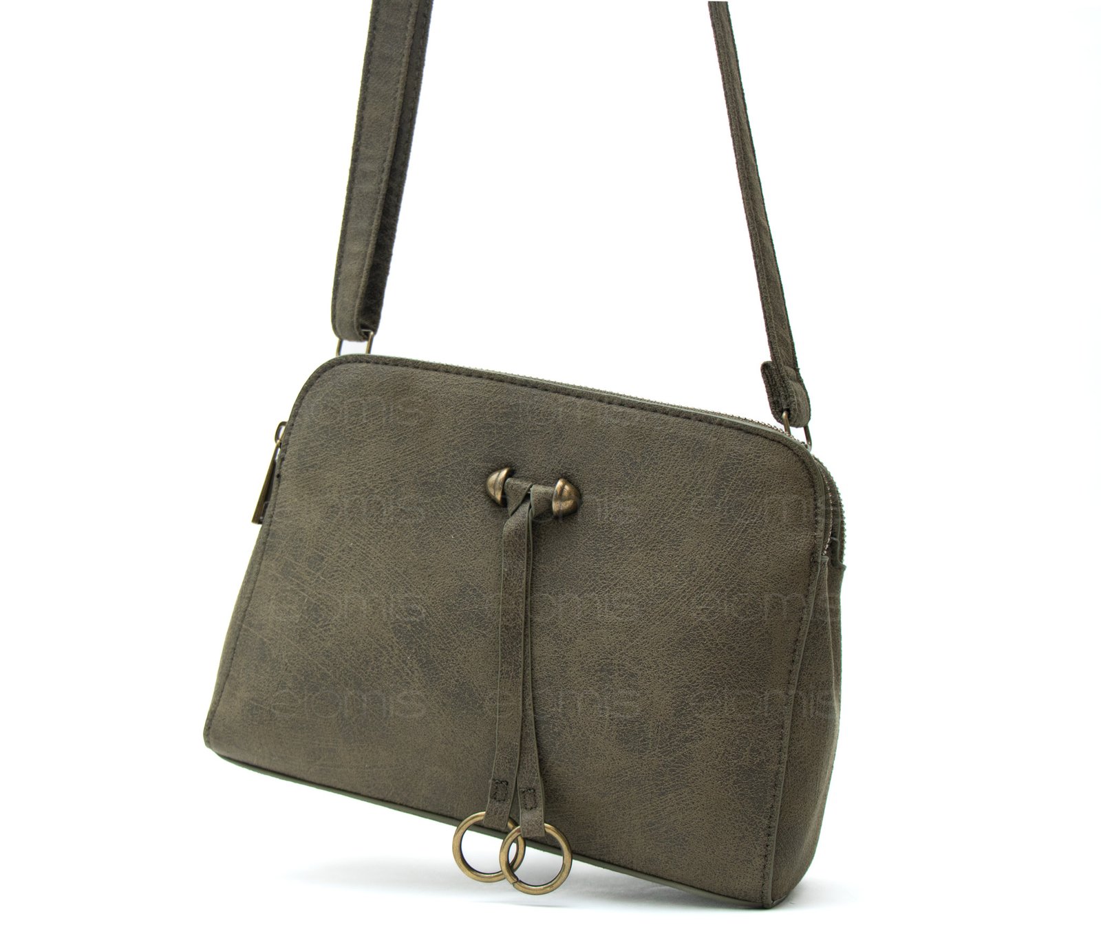 Petit sac bandoulière à 3 compartiments séparés en daim – Image 13