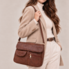Sac bandoulière à 6 compartiments / Finitions dorées - Thumbnail Image 3